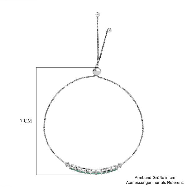 Smaragd Armband ca. 26.75 cm 925 Silber platiniert ca. 0.90 ct image number 5