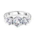 Moissanit Drei-Stein-Anh&auml;nger, 925 Silber rhodiniert, (Gr&ouml;&szlig;e 18.00) ca. 2.06 ct