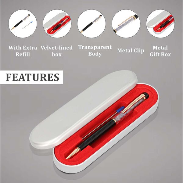 Premium Kollektion - Echter Tansanit-Kugelschreiber mit extra Mine image number 5