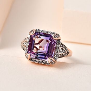 Rose De France Amethyst und Zirkon Ring - 7,38 ct.