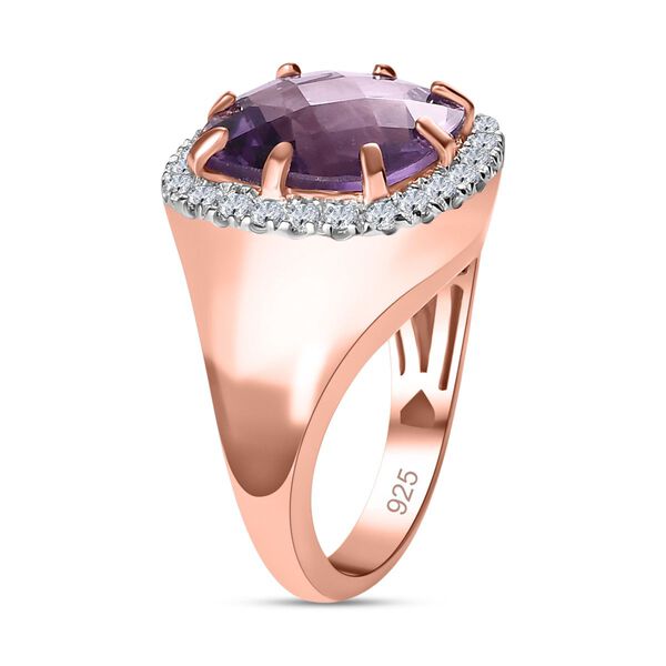 AAA Rose De France Amethyst und Zirkon Ring - 7,12 ct. image number 5