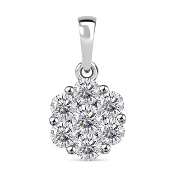Moissanit Anh&auml;nger 925 Silber rhodiniert ca. 1.27 ct
