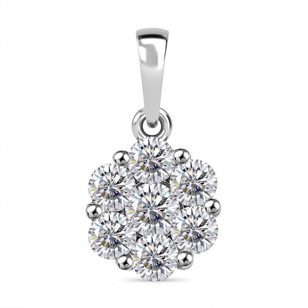 Moissanit Anh&auml;nger 925 Silber rhodiniert ca. 1.27 ct