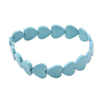 Flexibles Sleeping Beauty t&uuml;rkisfarbenes Herz Muschelkernperle Armband