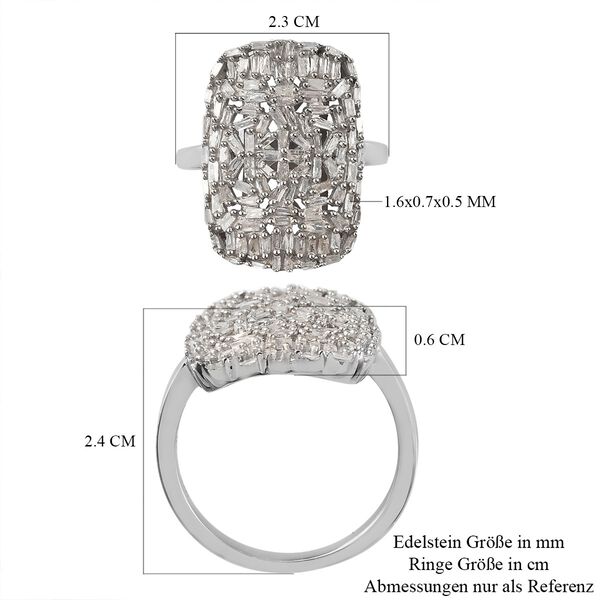 Diamant Cluster Ring 925 Silber Platin-&Uuml;berzug image number 8
