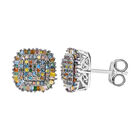 Natürlicher Champagner Diamant P, Roter Diamant Ohrringe 925 Silber platiniert ca. 1.00 ct