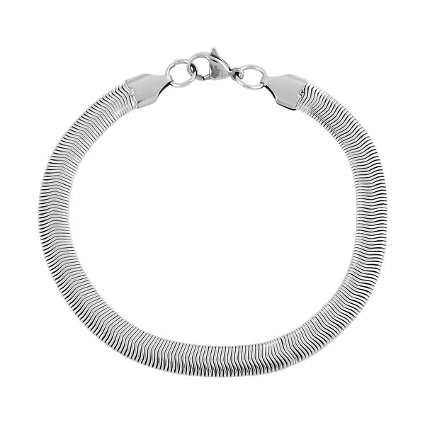 2er Set - Gliederkettendesign Armband und Halskette, Edelstahl, Silberfarben image number 5