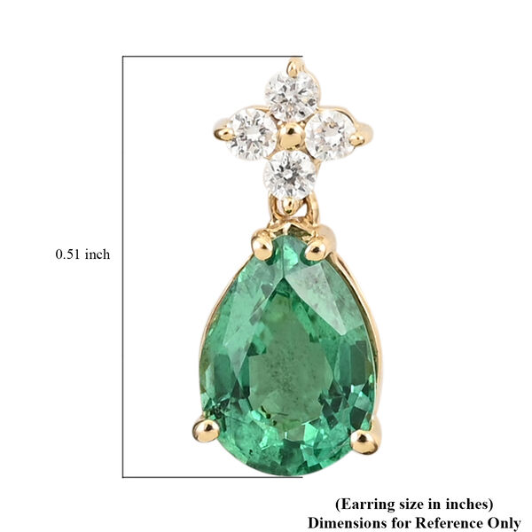 ILIANA AAA Sambia Smaragd und Diamant SI G-H Ohrringe 750 Gelbgold ca. 1,40 ct image number 4