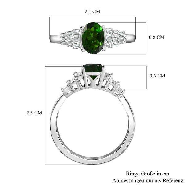 Natürlicher Chromdiopsid und Diamant-Ring - 1,05 ct. image number 7