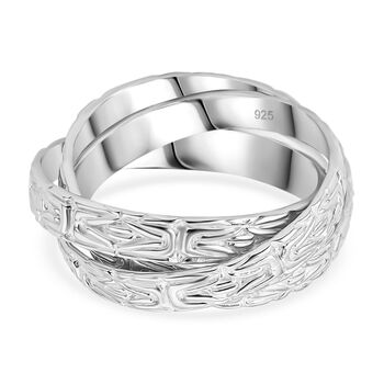 Royal Bali Kollektion - Borobudur Wickelring Trio in 925 Silber