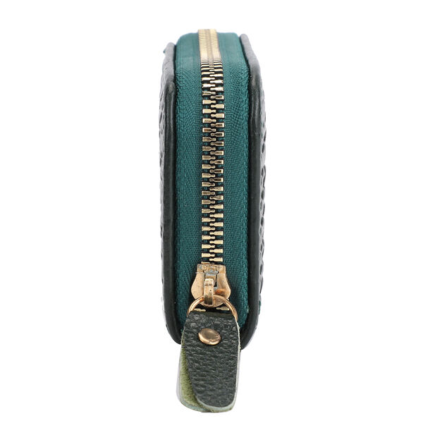 Geldb&ouml;rse aus 100% echtem Leder, Gr&ouml;&szlig;e: 11x7,5 cm, Dunkelgr&uuml;n image number 3