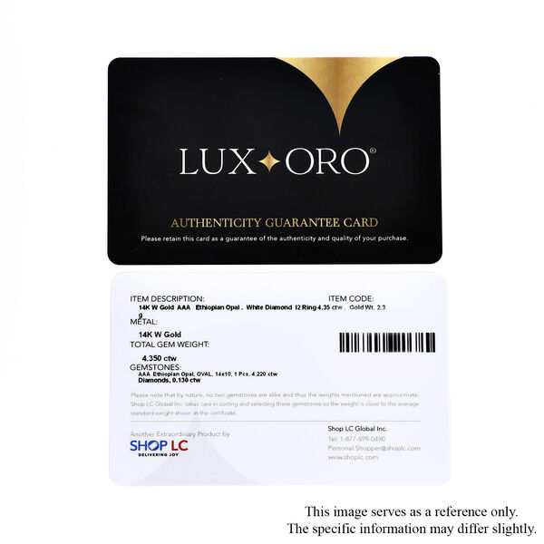 LUXORO AAA nat&uuml;rlicher, &auml;thiopischer Welo Opal und Diamant-Ring in 585 Wei&szlig;gold - 4,35 ct. image number 6