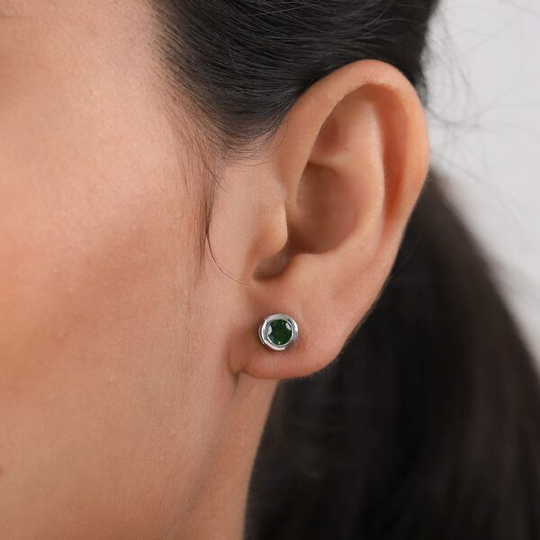 Natürliche Chromdiopsid-Ohrstecker - 0,94 ct. image number 3