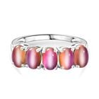 Flamingo Mondstein Ring 925 Silber rhodiniert (Größe 20.00) ca. 2,70 ct