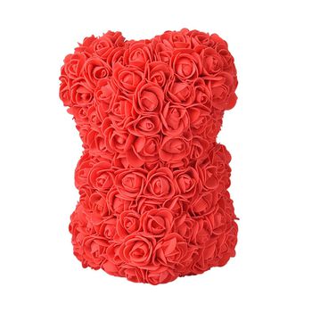 Rosen Teddyb&auml;r mit Fliege, Rot