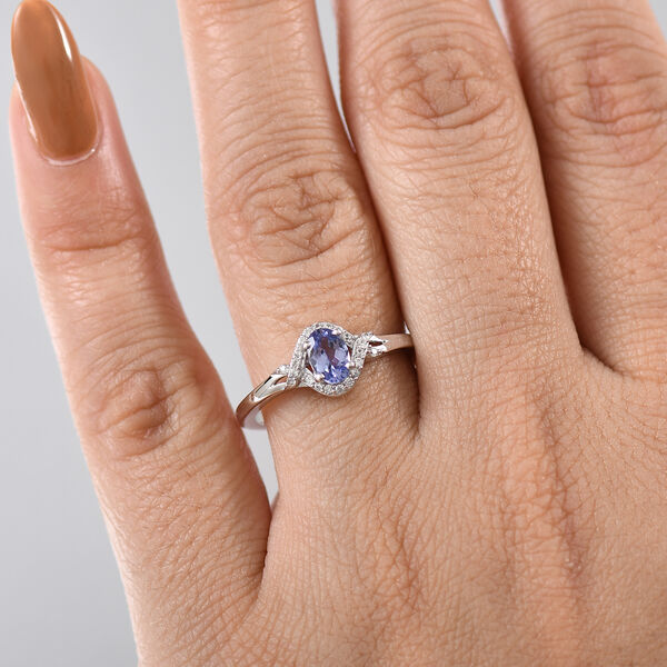 Tansanit und Zirkon Ring, 925 Silber rhodiniert - 0,65 ct. image number 3
