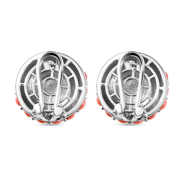 Oregon Pfirsich Opal-Cluster-Ohrstecker, 925 Silber platiniert, 4,75 ct. image number 4