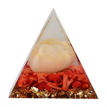 Energie-Edelstein Pyramide mit Rosenquarz, 6x6x6 cm