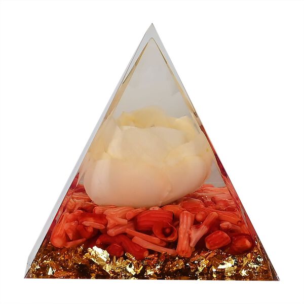 Energie-Edelstein Pyramide mit Rosenquarz, 6x6x6 cm image number 4