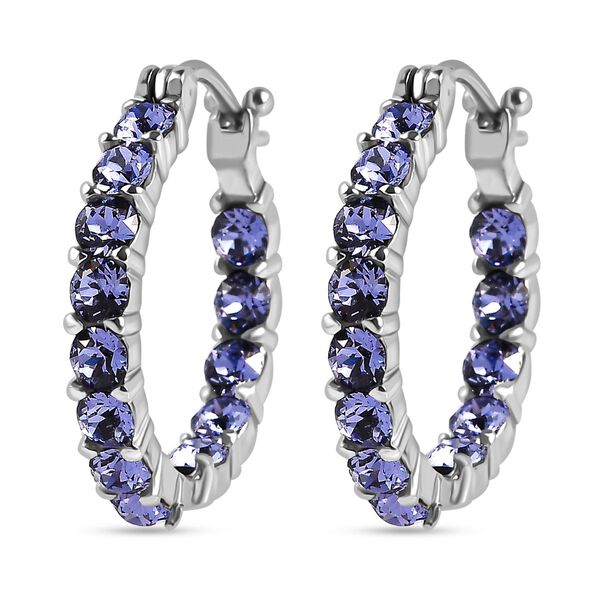 J Francis gefertigt mit SWAROVSKI- Tansanit Swarovski-Kristall Inside-Out-Creolen image number 3