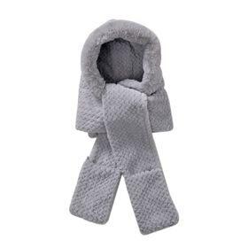 Plüsch Hut-und-Schal-Set, Winddicht und Kuschelig, dunkelbraun