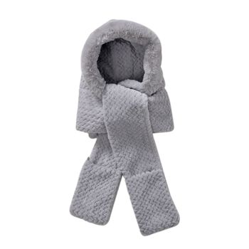 Pl&uuml;sch Hut-und-Schal-Set, Winddicht und kuschelig, dunkelbraun