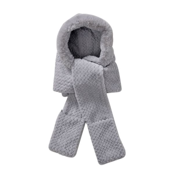 Pl&uuml;sch Hut-und-Schal-Set, Winddicht und kuschelig, dunkelbraun