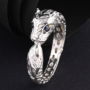 D'Joy Royal Bali Ceylon-Saphir Panther Ring 925 Silber (Gr&ouml;&szlig;e 21.00)