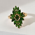 Natürlicher Chromdiopsid-Ring, 925 Silber vergoldet  ca. 2,40 ct image number 1
