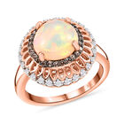 Natürlicher Äthiopischer Opal und Brauner Zirkon Ring 925 Silber rosévergoldet  ca. 2,17 ct image number 5