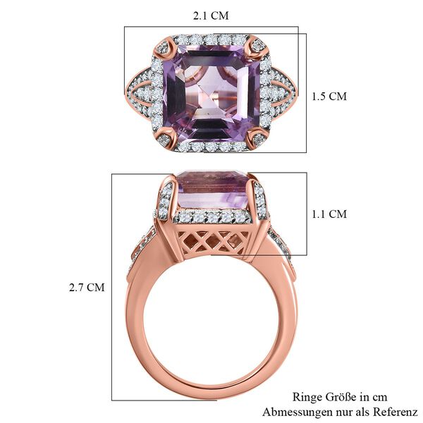 Rose De France Amethyst und Zirkon Ring - 7,38 ct. image number 7
