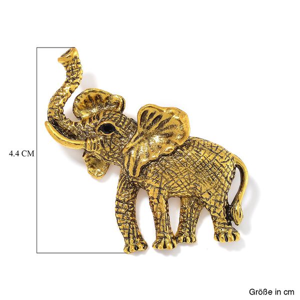 Schwarzer Kristall Brosche Antikes Gold image number 5