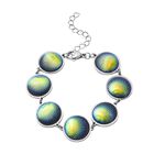 Muschel-inspiriertes Harzperlen-Design Armband, ca. 18.5 cm+ 5 cm extender, Reiner Edelstahl, Grün