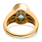 Schweizer Blautopas Solitär Ring 925 Silber 585 Vergoldet image number 5