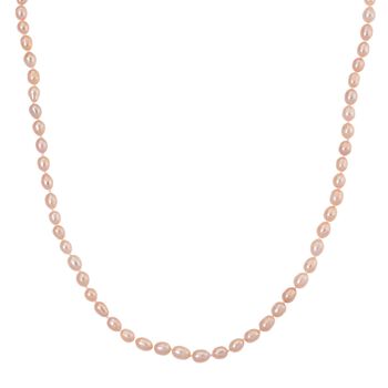 D'Joy AA Pfirsich-S&uuml;&szlig;wasser Perle (6-7 mm) Schmuckset 925 Silber rhodiniert