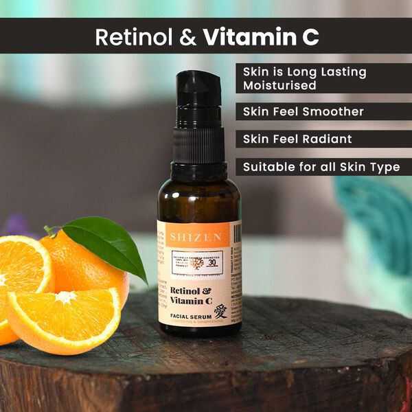 SHIZEN - Retinol und Vitamin C Gesichtsserum (30ml), 100% Organisch image number 3