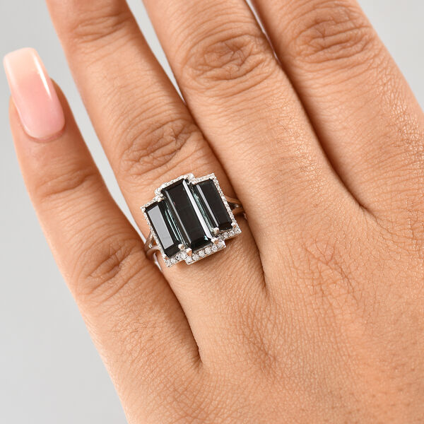 Farbwechsel Alexandrit Triplett Quarz und Zirkon Ring - 5,10 ct. image number 2