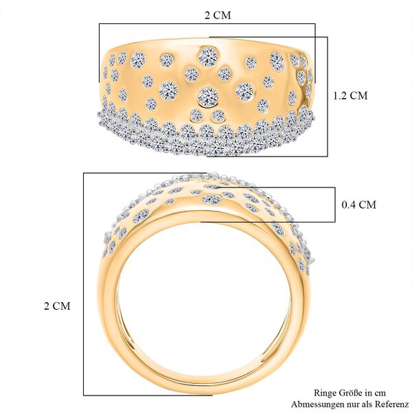 LUXURIANT DIAMOND - Lab Grown Diamant SI-GH SGL zertifiziert Ring 925 Silber 750 Gelbgold Vermeil (Gr&ouml;&szlig;e 20.00) ca. 1.00 ct image number 6