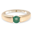AAA Kagem sambischer Smaragd-Ring, 585 Gelbgold (Größe 16.00) ca. 0,47 ct