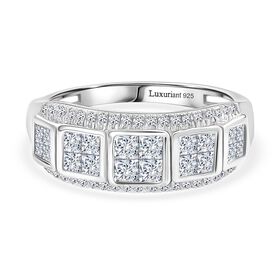 LUXURIANT DIAMOND - Lab Grown Diamant SI-GH SGL zertifiziert Ring, 925 Silber rhodiniert (Größe 19.00) ca. 1.00 ct