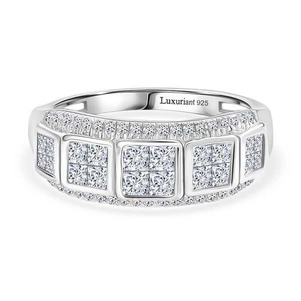 LUXURIANT SGL zertifizierter SI-GH Labor Diamant Ring, 925 Silber rhodiniert - 1 ct. image number 0