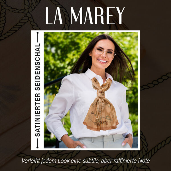 LA MAREY – Satinschal aus Maulbeerseide, braun-beige image number 2