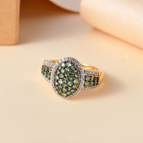 Tsavorite Granat und Zirkon Ring - 1,46 ct. image number 2