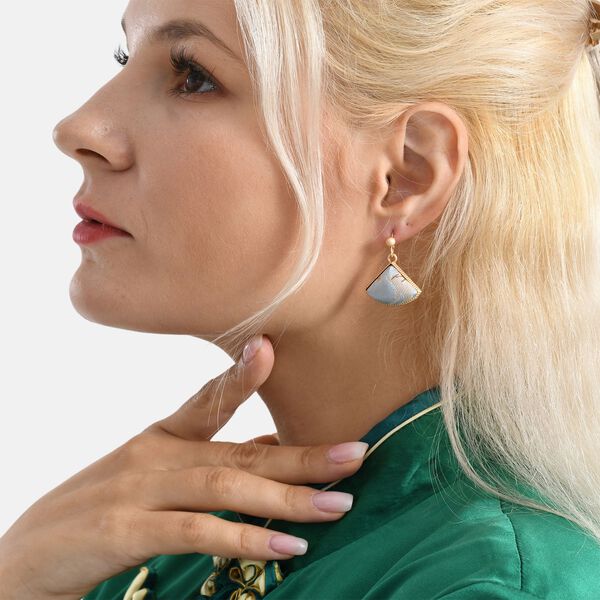 LA MAREY 2er-Set Brokat Seiden-Haarnadel und Ohrringe mit Geschenkbox, Beige image number 3