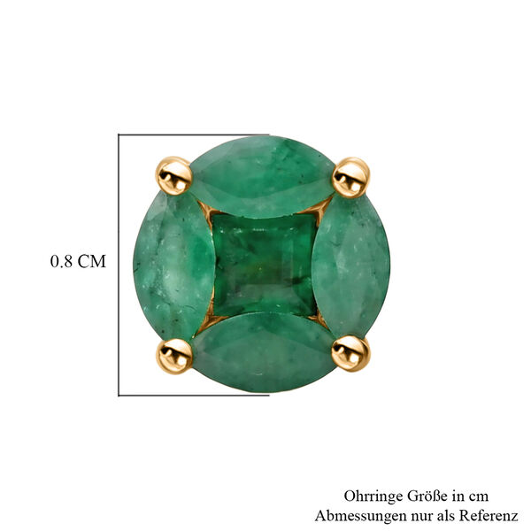 D'Joy Socoto Smaragd Ohrringe 925 Silber 750 Gelbgold vermeil ca. 1,48 ct. image number 4