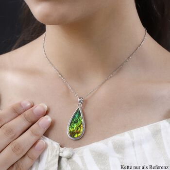 Kanadische Ammolit Anh&auml;nger, 925 Silber, platiniert, ca. 17.00 ct