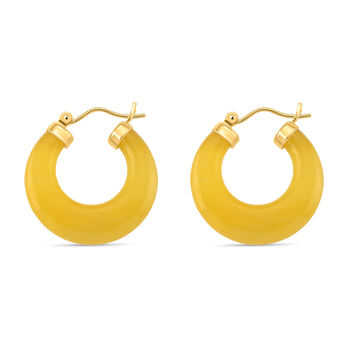 D'Joy Honig Jade Ohrringe 925 Silber Vergoldet (10-15 Werktage Lieferzeit) ca. 30.00 ct