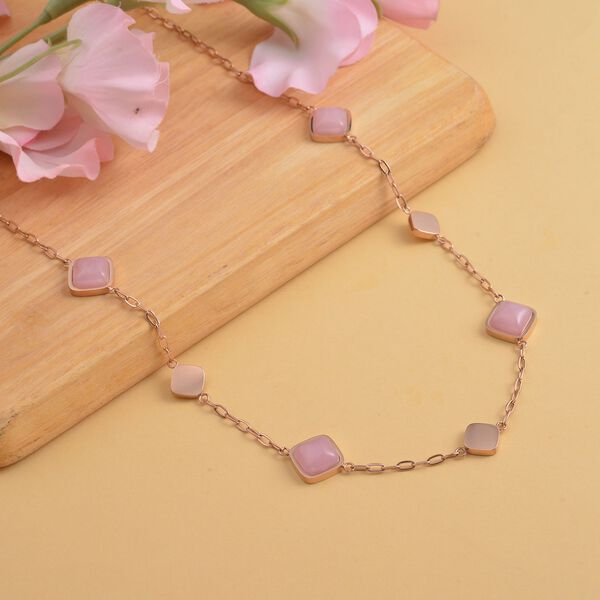 Rosenquarz Halskette, ca. 50 cm, ca. 32,00 ct. image number 1