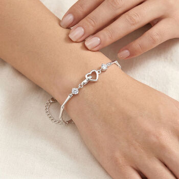 Wei&szlig;er Kristall Armband ca. 19 cm Messing