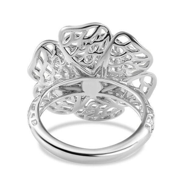 Floraler Moissanit-Ring, 925 Silber rhodiniert - 0,33 ct. image number 6